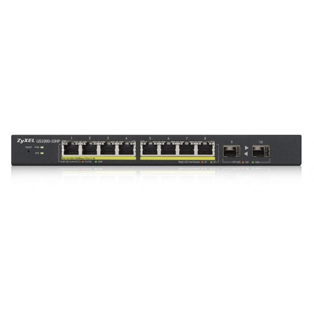 Zyxel - GS1900-10HP Gestionado L2 Gigabit Ethernet (10/100/1000) Energía sobre Ethernet (PoE) 1U Negro
