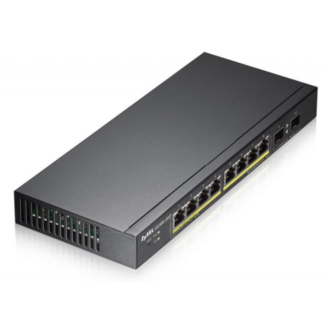 Zyxel - GS1900-10HP Gestionado L2 Gigabit Ethernet (10/100/1000) Energía sobre Ethernet (PoE) 1U Negro