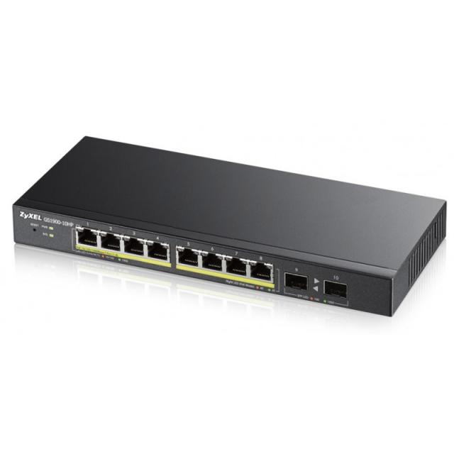 Zyxel - GS1900-10HP Gestionado L2 Gigabit Ethernet (10/100/1000) Energía sobre Ethernet (PoE) 1U Negro