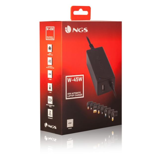 NGS - W-45W adaptador e inversor de corriente Interior Negro