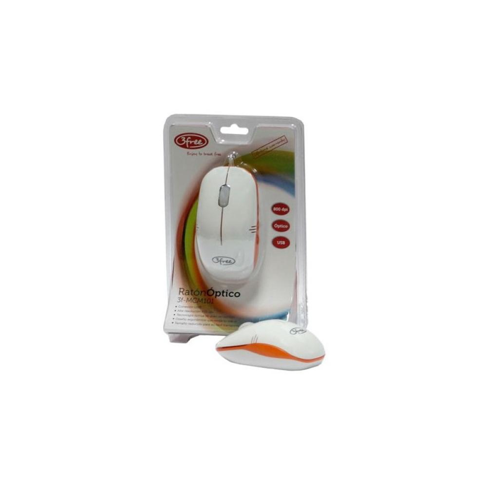 free - 3F-MCM101/WO ratón USB tipo A Óptico 800 DPI