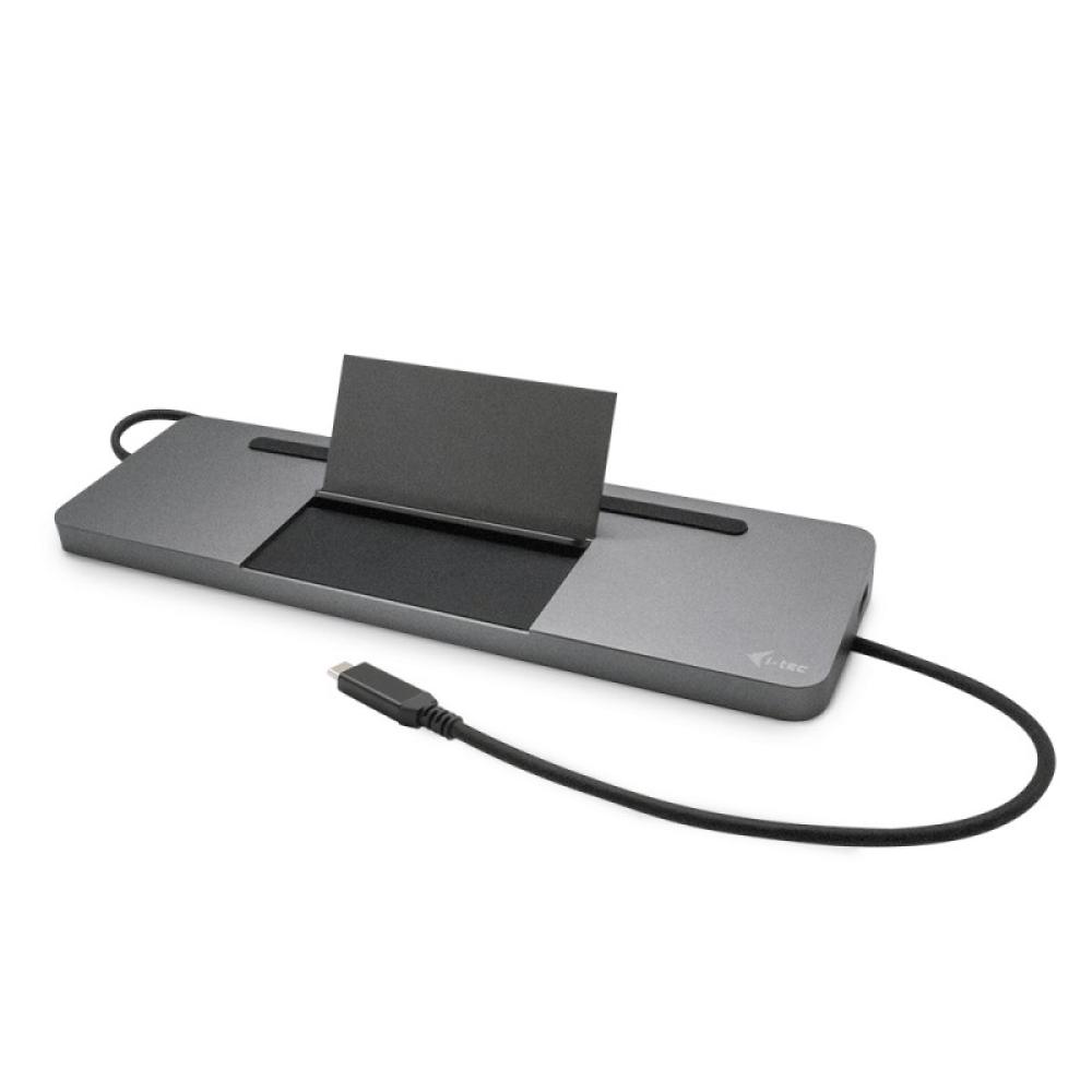 i-tec - Metal SB-C Ergonomic 4K 3x Display Docking Station with Power Delivery 85 W + Universal Charger 100 W