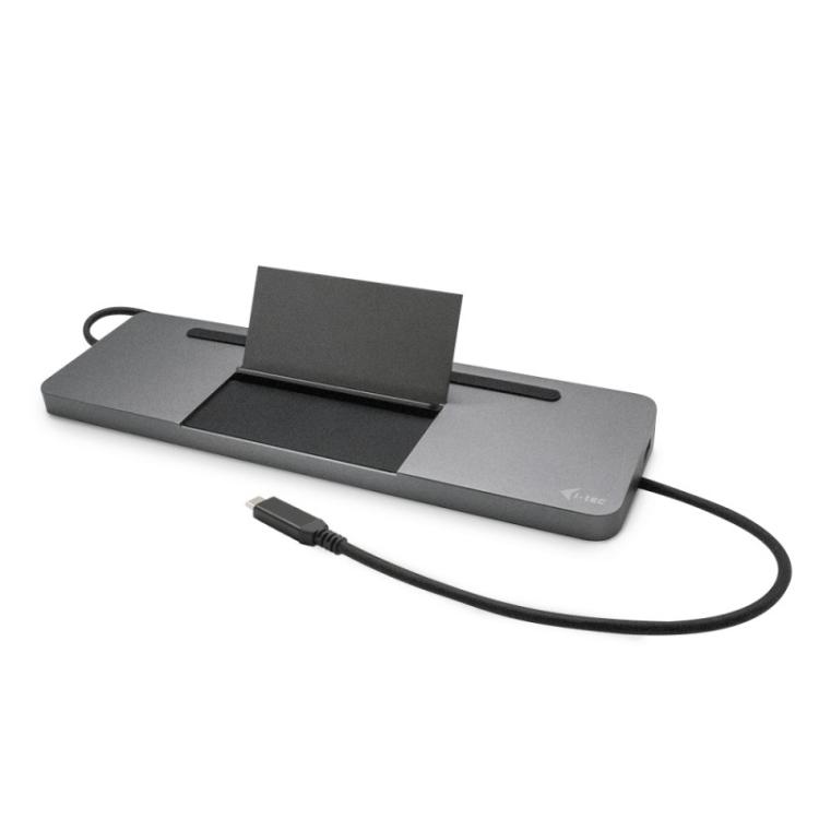 i-tec - Metal SB-C Ergonomic 4K 3x Display Docking Station with Power Delivery 85 W + Universal Charger 100 W
