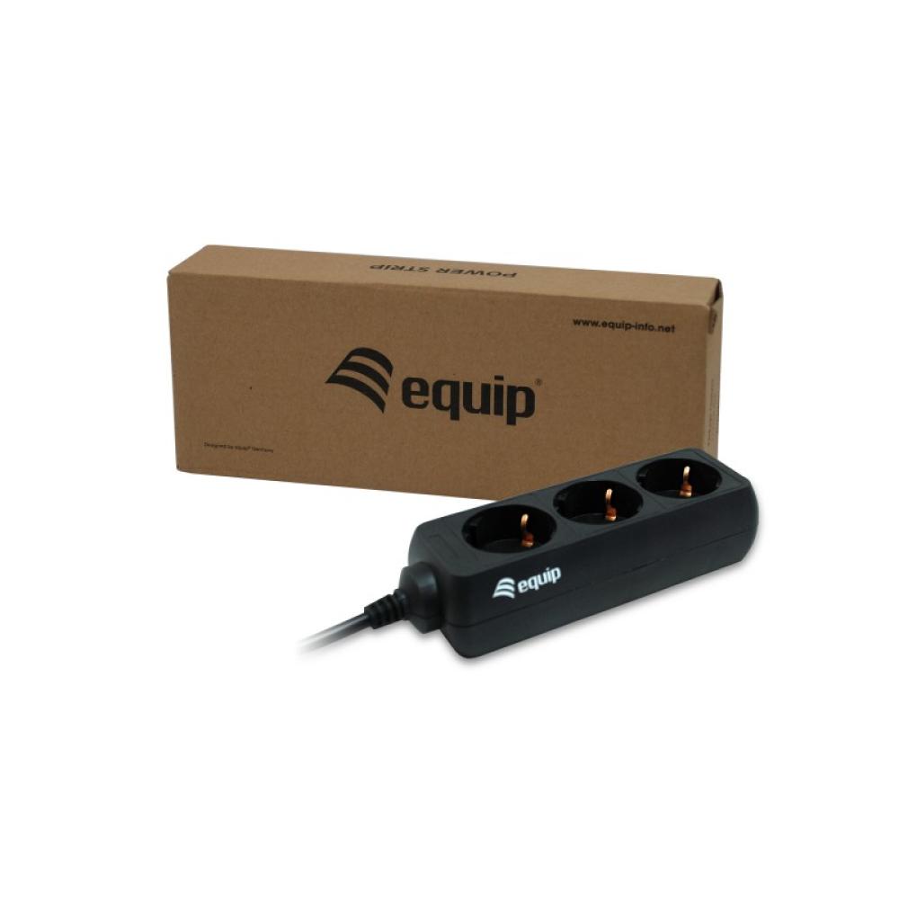 Equip - 333280 base múltiple 1,1 m 3 salidas AC Negro