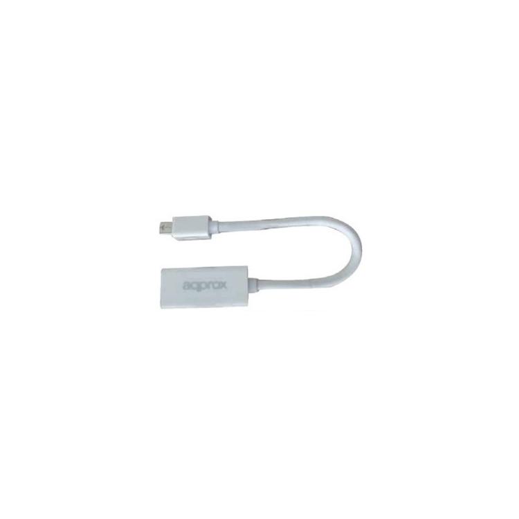 Approx - APPC12V2 adaptador de cable de vídeo Mini DisplayPort HDMI Blanco