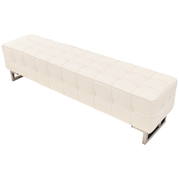 Banco ODA ( R ), 3 plazas, similpiel blanca