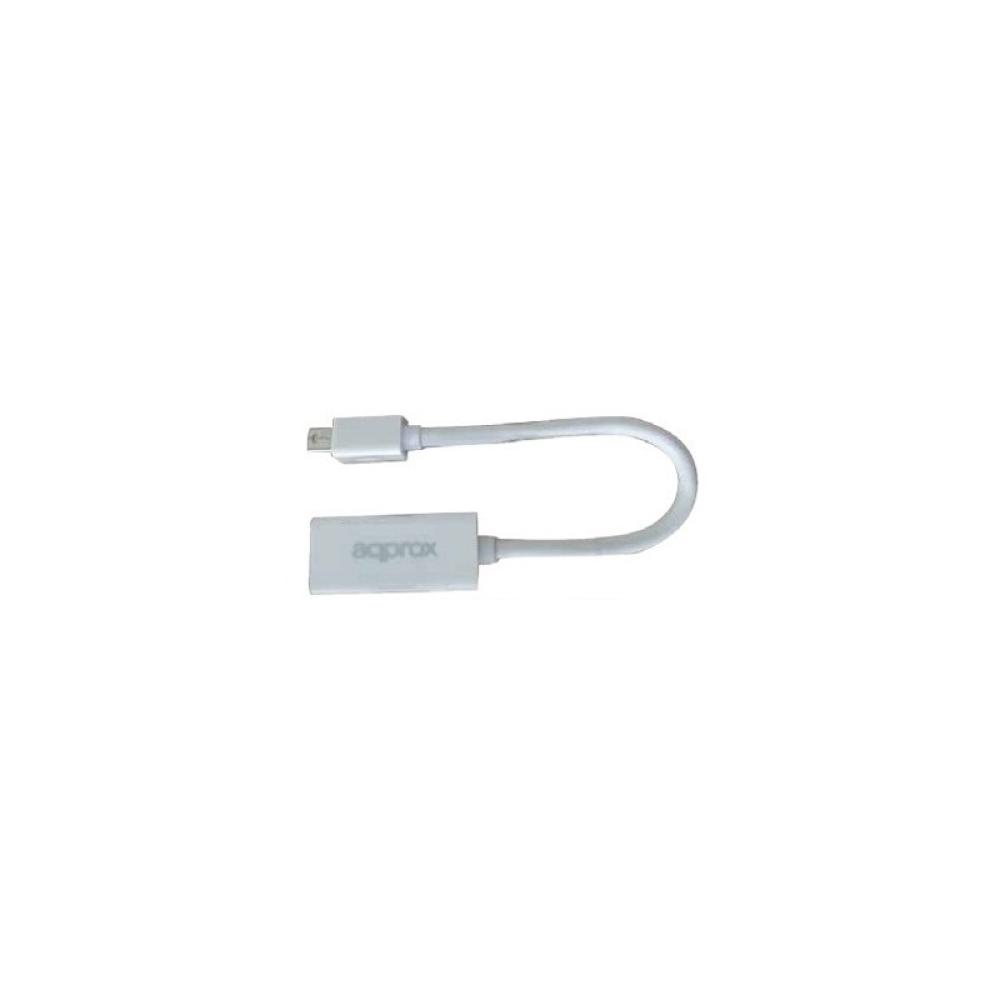 Approx - APPC12V2 adaptador de cable de vídeo Mini DisplayPort HDMI Blanco