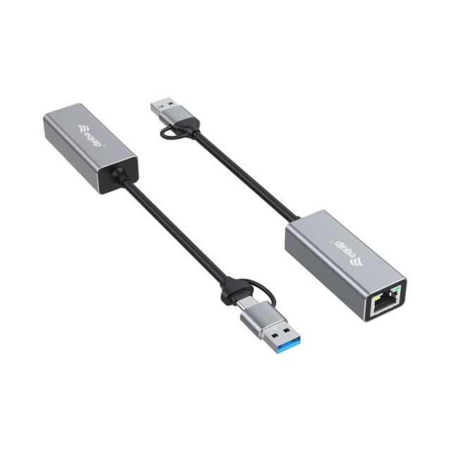 Equip - Adaptador de USB-C a 2,5 Gigabit Ethernet de red (USB-C+A)