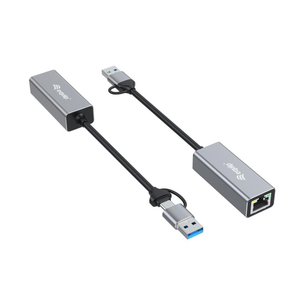 Equip - Adaptador de USB-C a 2,5 Gigabit Ethernet de red (USB-C+A)