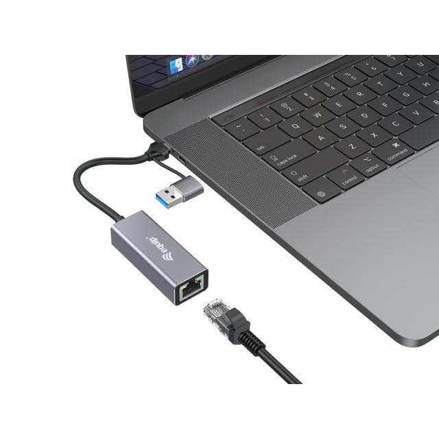 Equip - Adaptador de USB-C a 2,5 Gigabit Ethernet de red (USB-C+A)