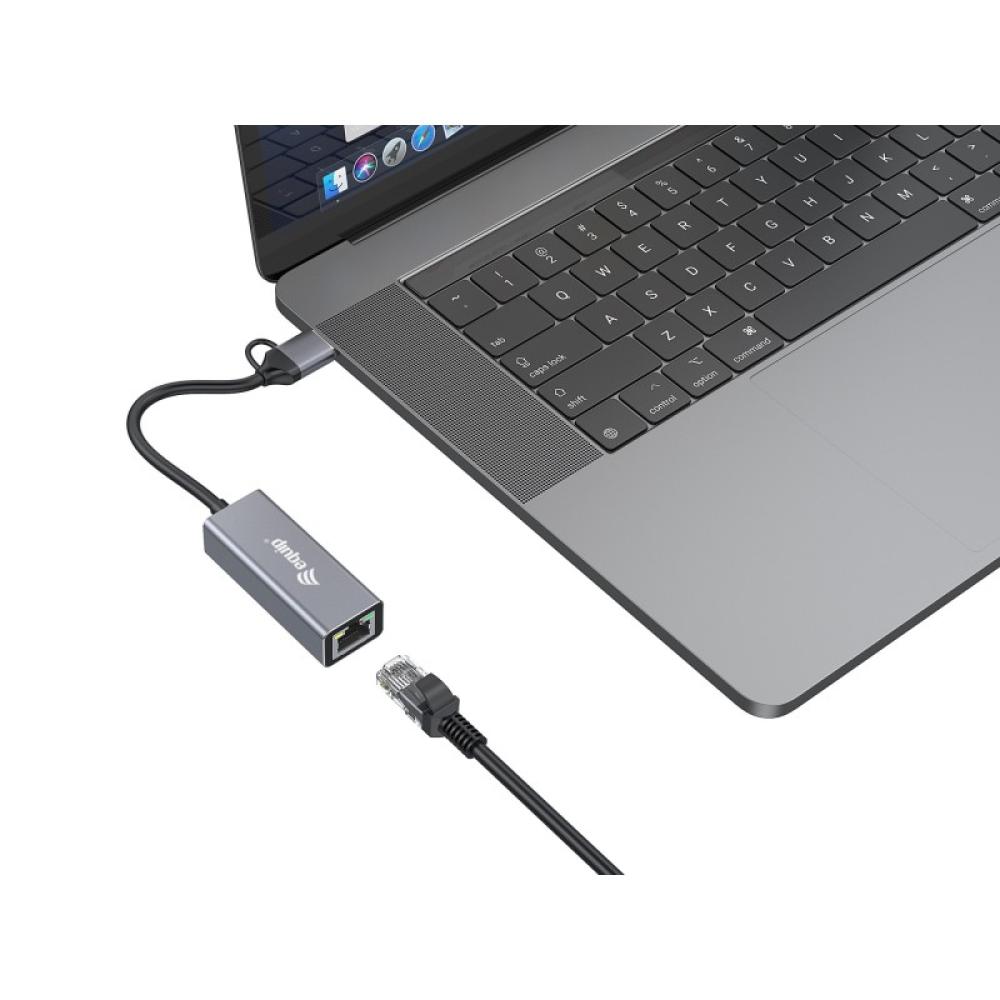 Equip - Adaptador de USB-C a 2,5 Gigabit Ethernet de red (USB-C+A)