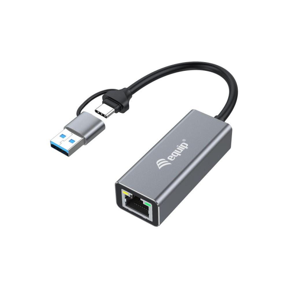 Equip - Adaptador de USB-C a 2,5 Gigabit Ethernet de red (USB-C+A)