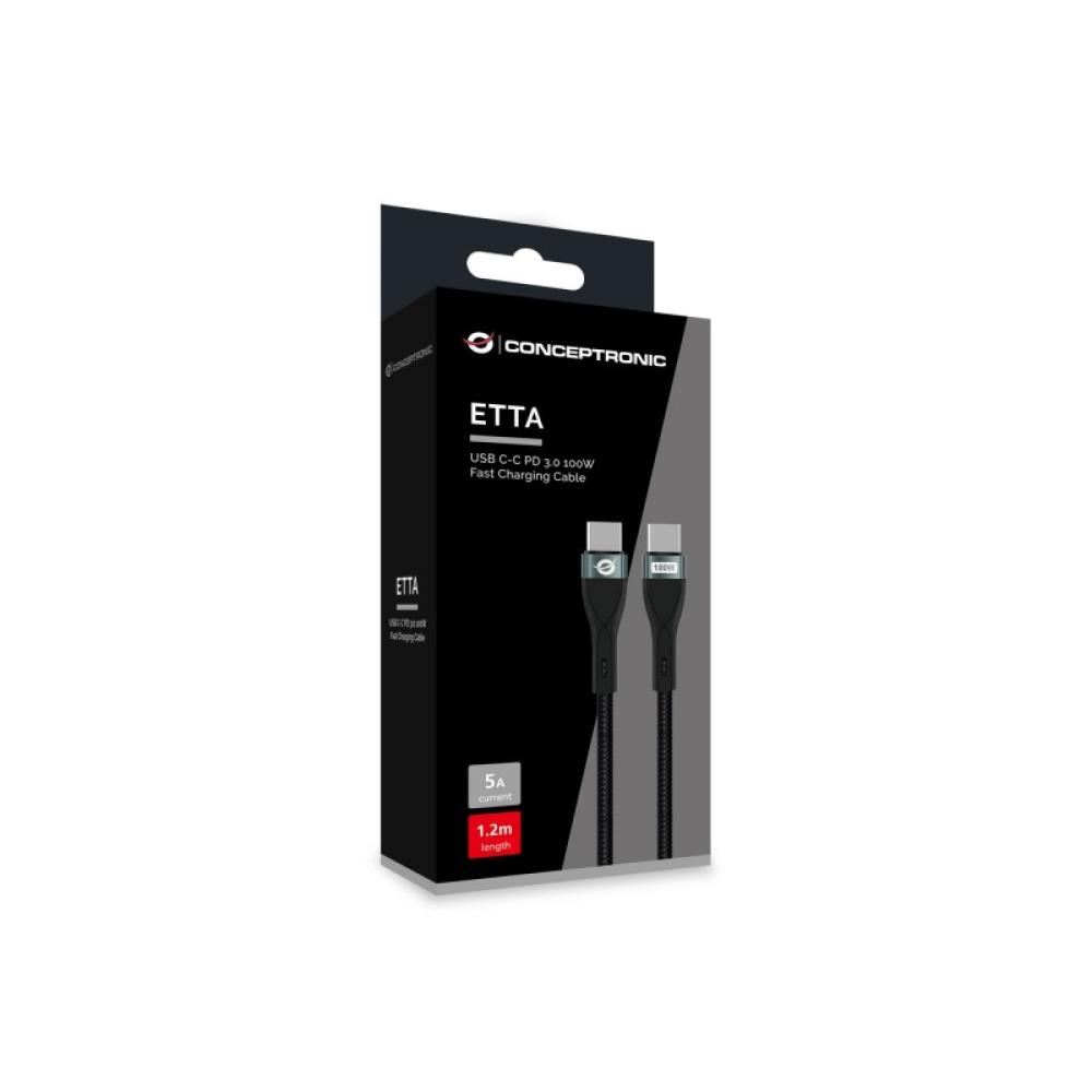 Conceptronic - ETTA01B12 cable USB USB 2.0 1,2 m USB C Negro