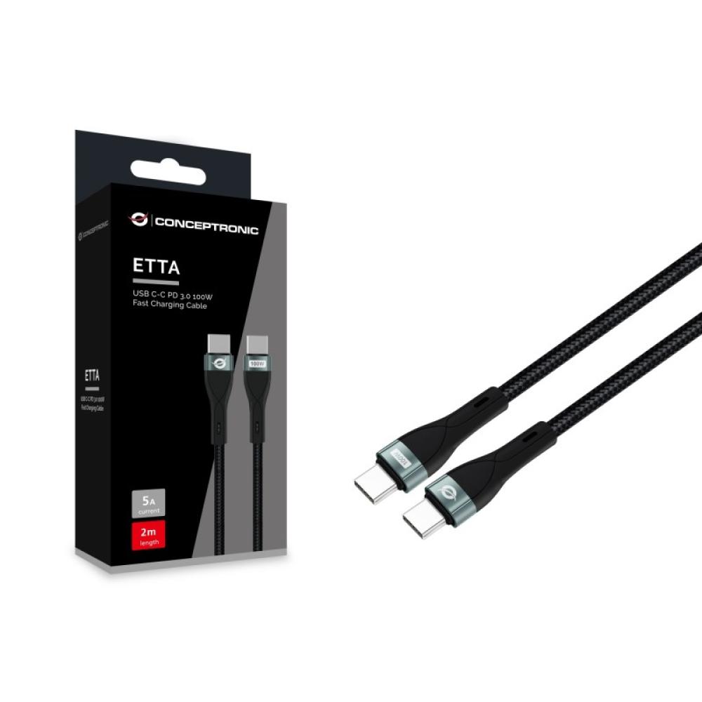Conceptronic - ETTA01B20 cable USB USB 2.0 2 m USB C Negro