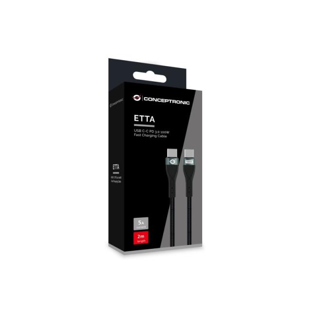 Conceptronic - ETTA01B20 cable USB USB 2.0 2 m USB C Negro