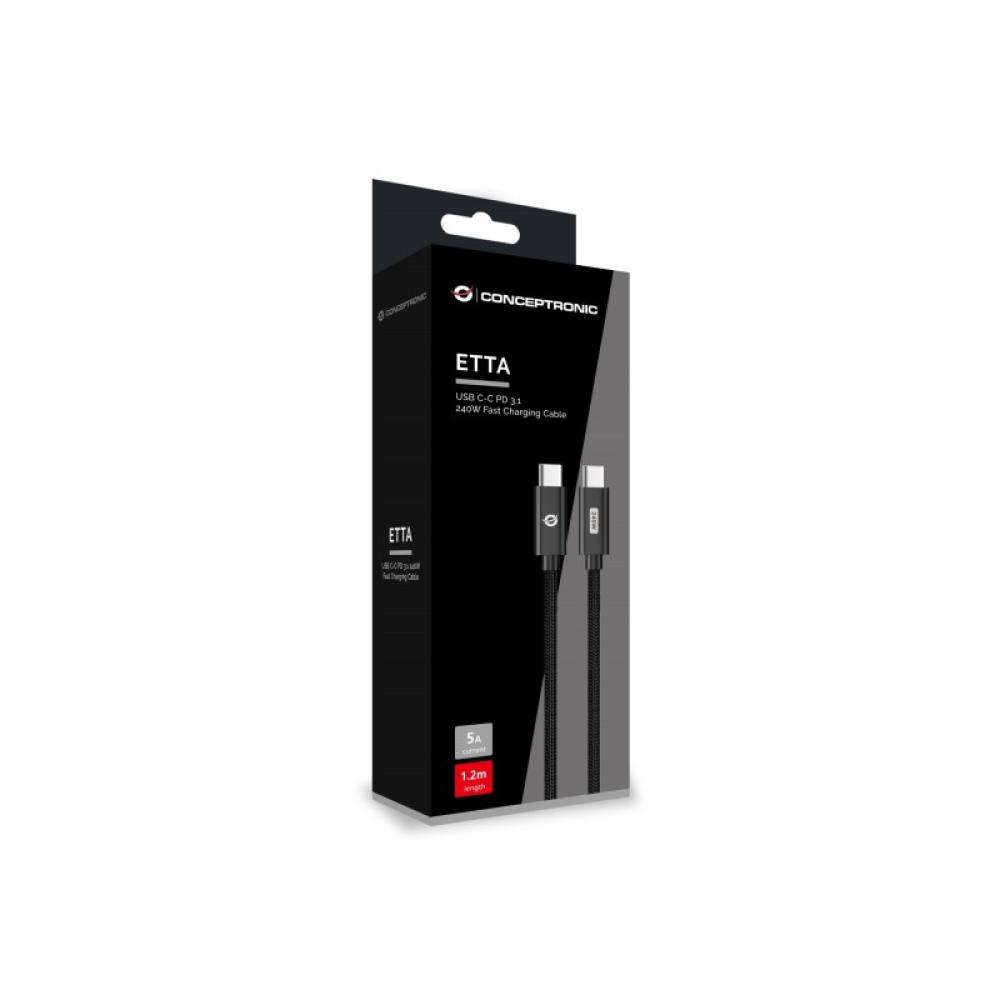 Conceptronic - ETTA03B12 cable USB USB 2.0 1,2 m USB C Negro