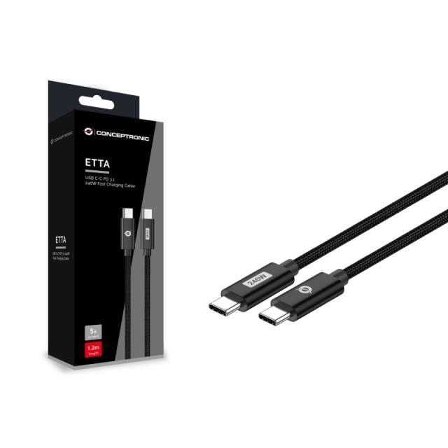 Conceptronic - ETTA03B20 cable USB USB 2.0 2 m USB C Negro