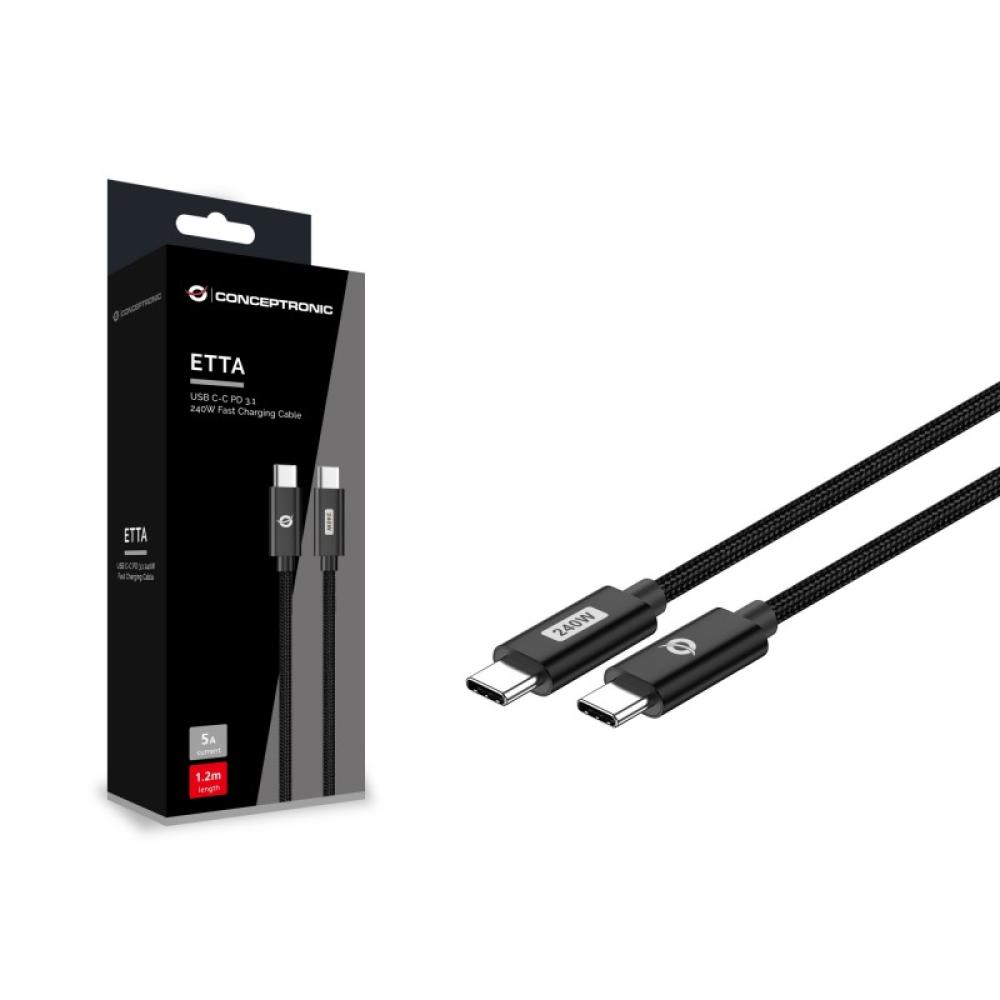 Conceptronic - ETTA03B20 cable USB USB 2.0 2 m USB C Negro