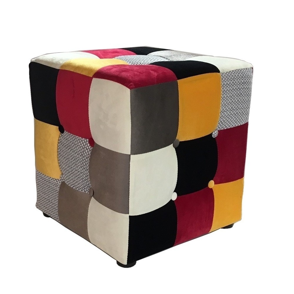 Puff MELANIA, tejido patchwork