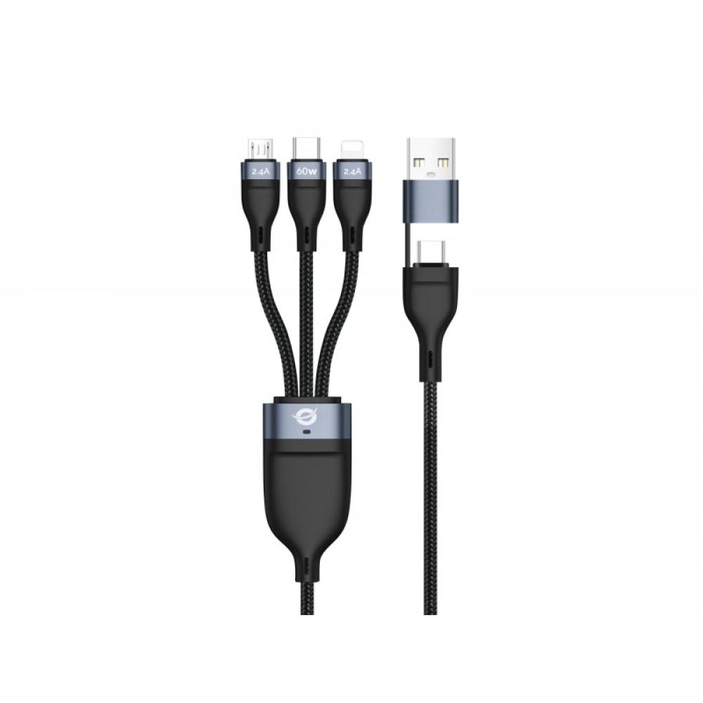 Conceptronic - ETTA05B15 cable USB USB 2.0 1,5 m USB C USB C/Micro-USB B/Lightning Negro