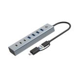 Conceptronic - HUBBIES20GP hub de interfaz USB 3.2 Gen 1 (3.1 Gen 1) Type-C 5000 Mbit/s Gris