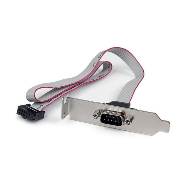 StarTech.com - Adaptador de 0.4m Header Cabezal Bracket Serie Serial DB9 RS232 a IDC 10 Pines Placa Base Perfil Bajo