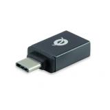 Conceptronic - DONN03G cambiador de género para cable USB 3.1 Gen 1 Type-C USB 3.1 Gen 1 Type-A Negro