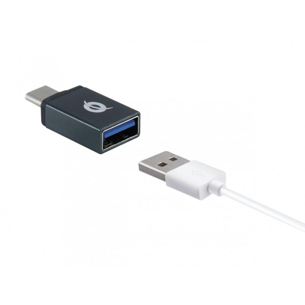 Conceptronic - DONN03G cambiador de género para cable USB 3.1 Gen 1 Type-C USB 3.1 Gen 1 Type-A Negro