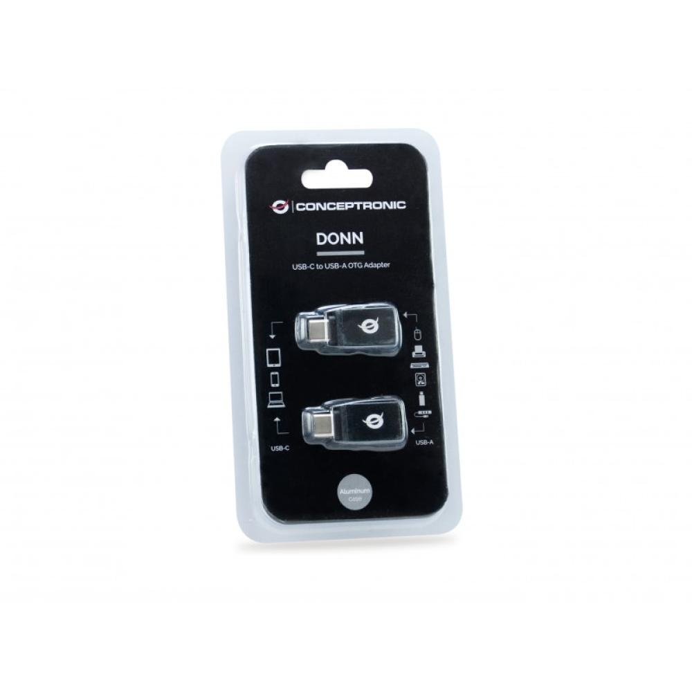 Conceptronic - DONN03G cambiador de género para cable USB 3.1 Gen 1 Type-C USB 3.1 Gen 1 Type-A Negro