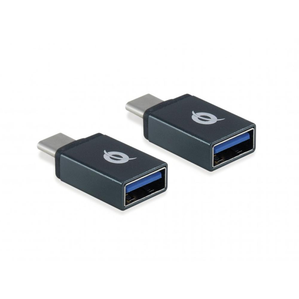 Conceptronic - DONN03G cambiador de género para cable USB 3.1 Gen 1 Type-C USB 3.1 Gen 1 Type-A Negro
