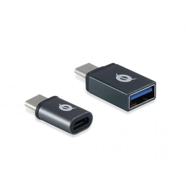 Conceptronic - DONN04G cambiador de género para cable USB 3.1 Gen 1 Type-C, USB 2.0 Type-C USB 3.1 Gen 1 Type-A, USB 2.0 Micro N