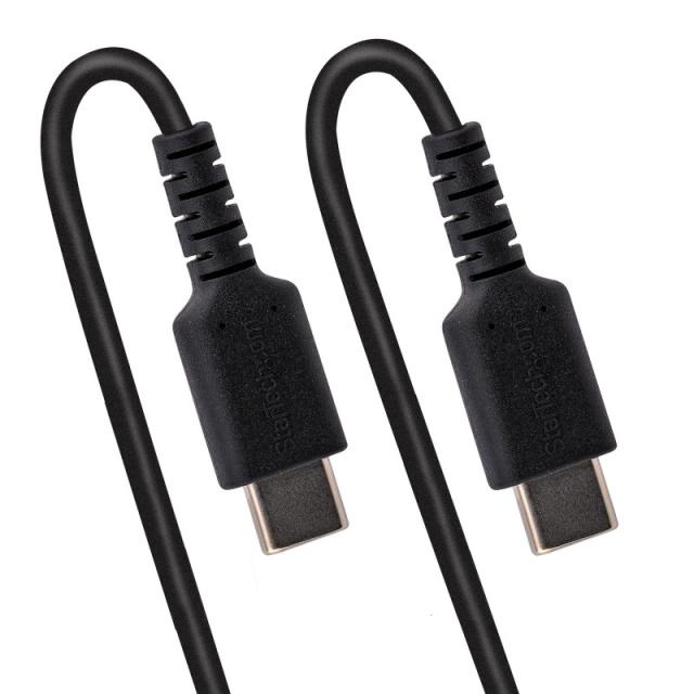 StarTech.com - Cable de 50cm de Carga USB C a USB C, Cable USB Tipo C Rizado de Carga Rápida y Servicio Pesado, Cable USB 2.0 US