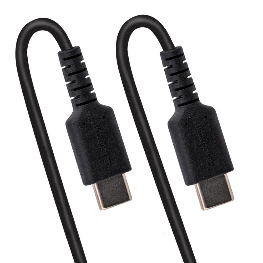 StarTech.com - Cable de 50cm de Carga USB C a USB C, Cable USB Tipo C Rizado de Carga Rápida y Servicio Pesado, Cable USB 2.0 US