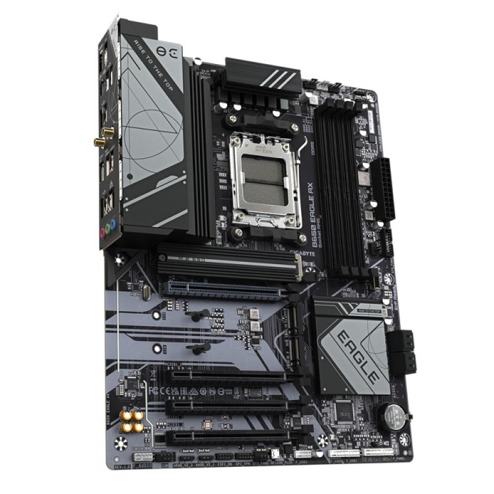 GIGABYTE - B650 EAGLE AX Placa base - AMD Ryzen serie 9000, VRM de 12+2+2 fases, hasta 7600 MHz DDR5 (OC), 1xPCIe 5.0 + 2xPCIe 4