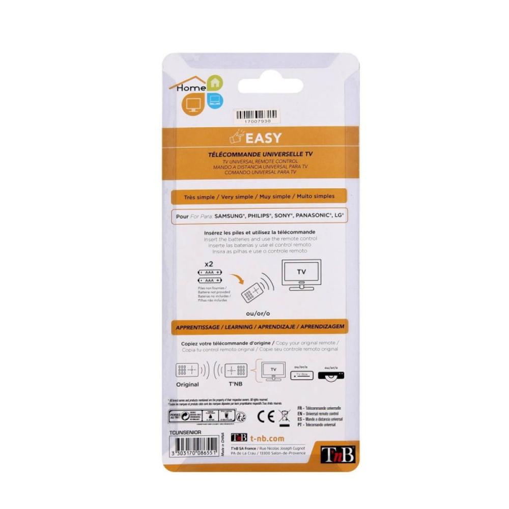 T''nB - TCUNSENIOR mando a distancia IR inalámbrico TV Botones