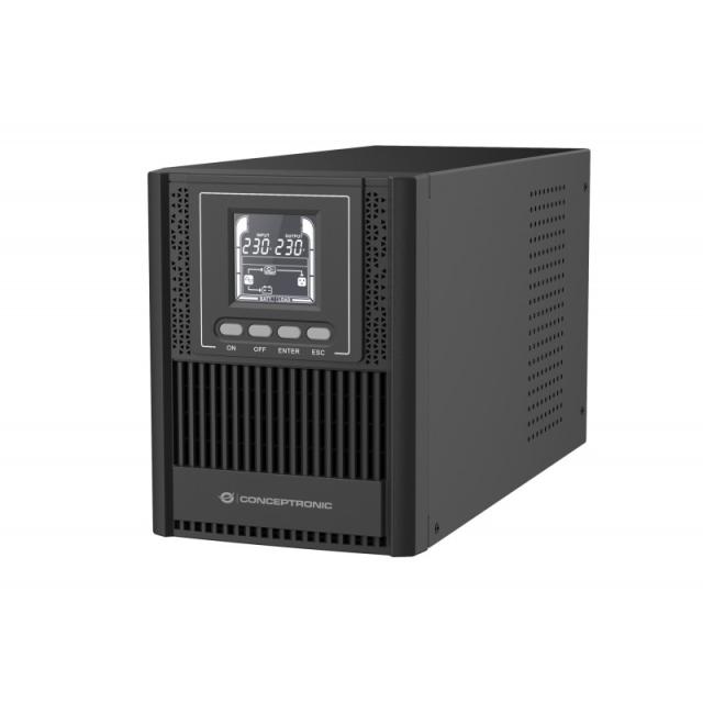 Conceptronic - ZEUS52E1K sistema de alimentación ininterrumpida (UPS) Doble conversión (en línea) 1 kVA 900 W 4 salidas AC