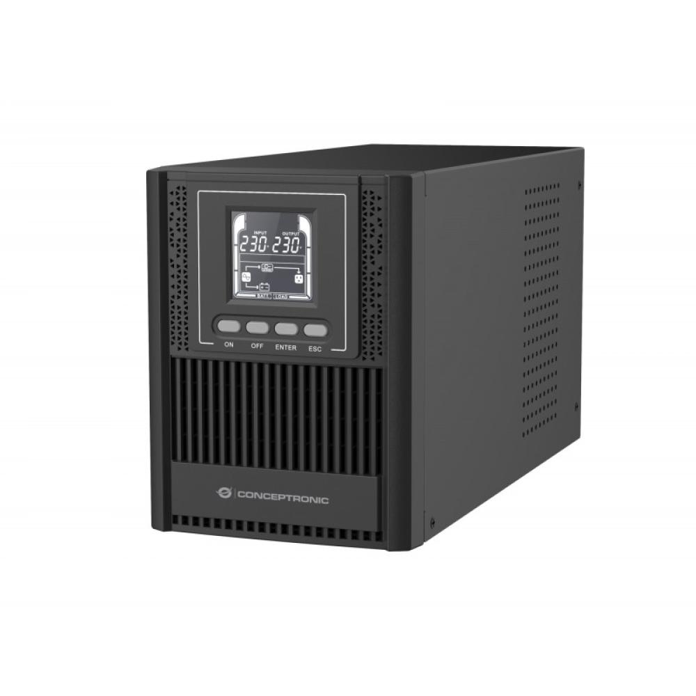 Conceptronic - ZEUS52E1K sistema de alimentación ininterrumpida (UPS) Doble conversión (en línea) 1 kVA 900 W 4 salidas AC