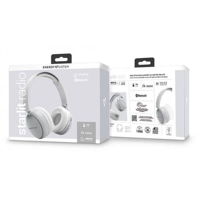 Energy Sistem - Starlit Radio Auriculares Inalámbrico Diadema Llamadas/Música USB Tipo C Bluetooth Blanco
