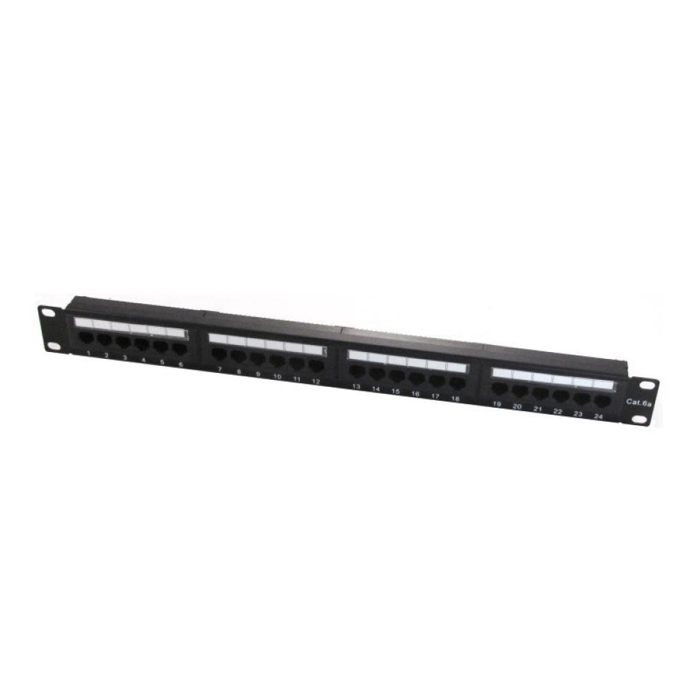 WP - 19" Patch Panel Cat.6a UTP 24 RJ45 ports 1U