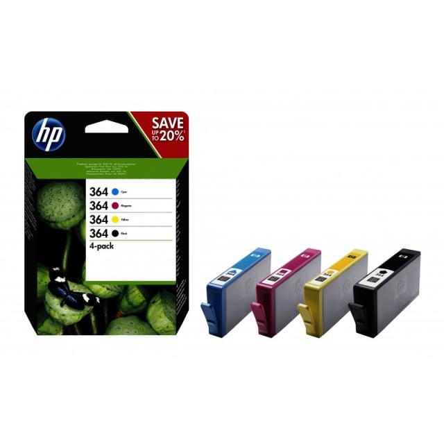 HP - Pack de ahorro de 4 cartuchos de tinta original 364 negro/cian/magenta/amarillo