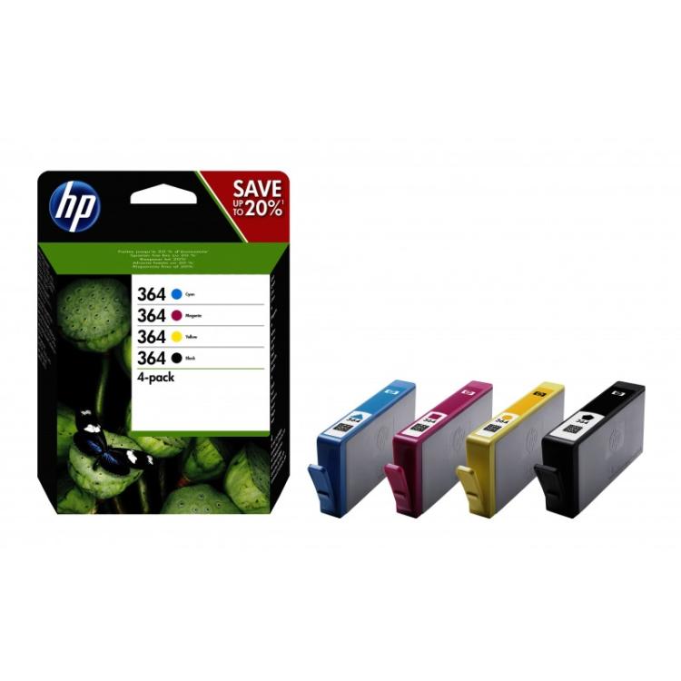 HP - Pack de ahorro de 4 cartuchos de tinta original 364 negro/cian/magenta/amarillo