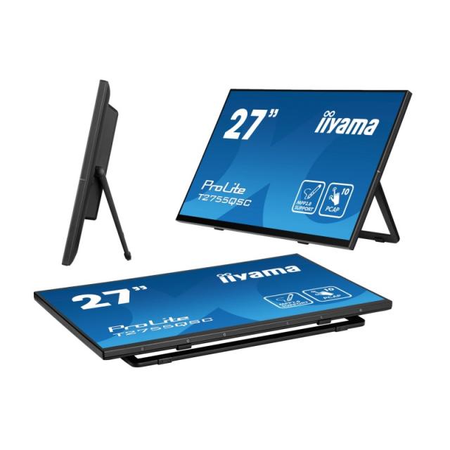 iiyama - ProLite T2755QSC-B1 pantalla para PC 68,6 cm (27") 2560 x 1440 Pixeles Quad HD LCD Pantalla táctil Negro