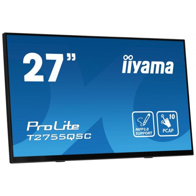 iiyama - ProLite T2755QSC-B1 pantalla para PC 68,6 cm (27") 2560 x 1440 Pixeles Quad HD LCD Pantalla táctil Negro