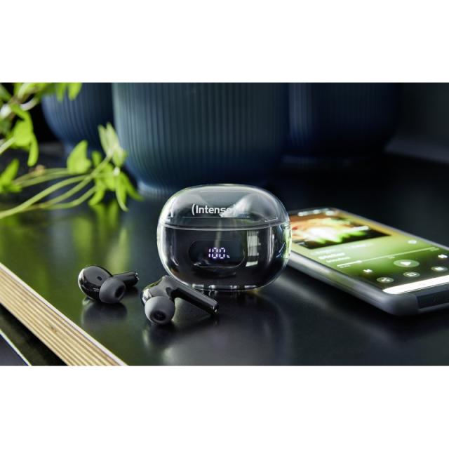 Intenso - Buds Earphone Plus T310AE Black Auriculares True Wireless Stereo (TWS) Dentro de oído Llamadas/Música/Deporte/Uso diar