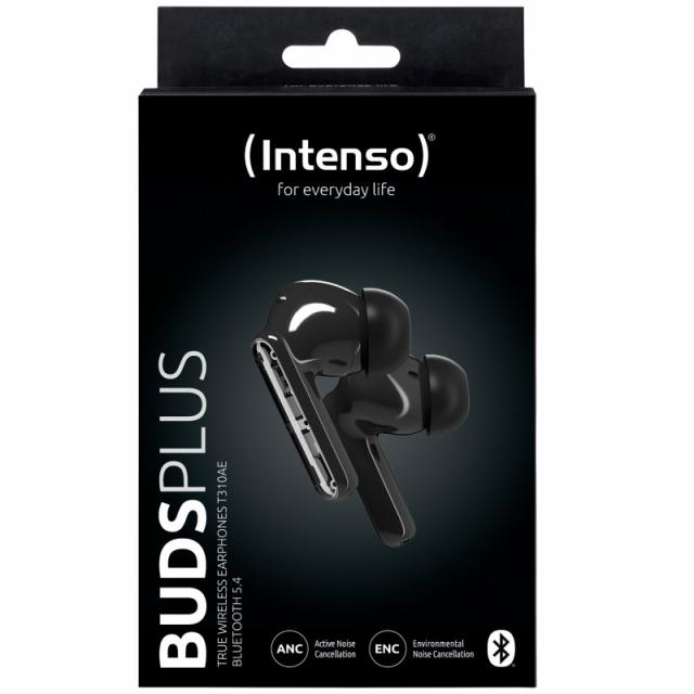 Intenso - Buds Earphone Plus T310AE Black Auriculares True Wireless Stereo (TWS) Dentro de oído Llamadas/Música/Deporte/Uso diar