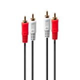 Lindy - 35663 cable de audio 5 m 2 x RCA Negro, Rojo, Blanco
