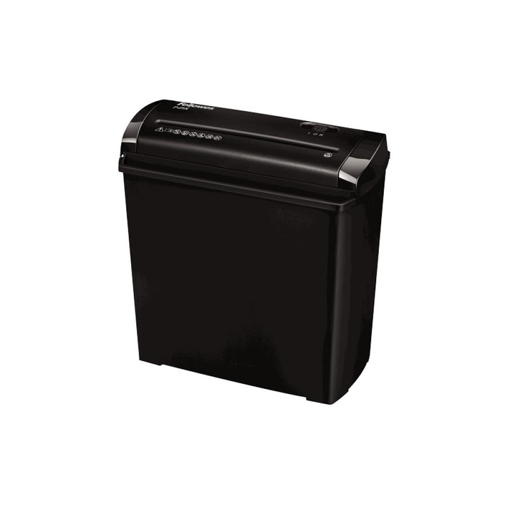 Fellowes - P-25S triturador de papel Corte en tiras 22 cm Negro, Gris