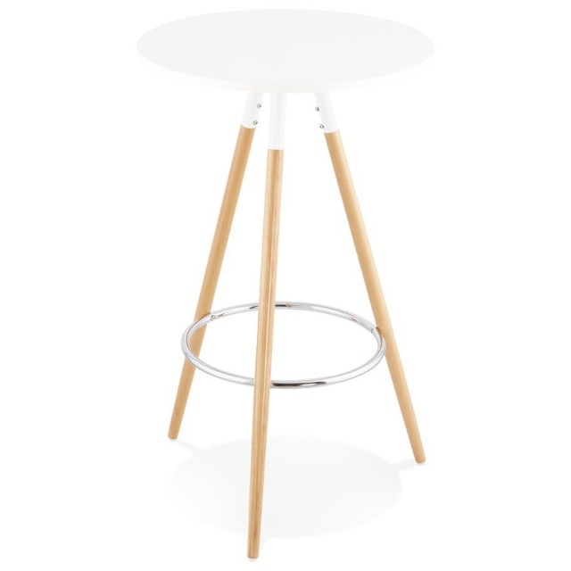 Mesa OTILIA, alta, madera, tapa blanca de 60 cms