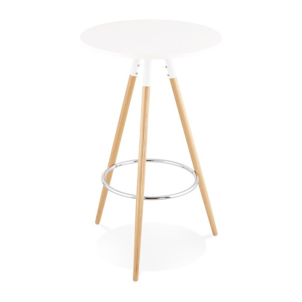 Mesa OTILIA, alta, madera, tapa blanca de 60 cms
