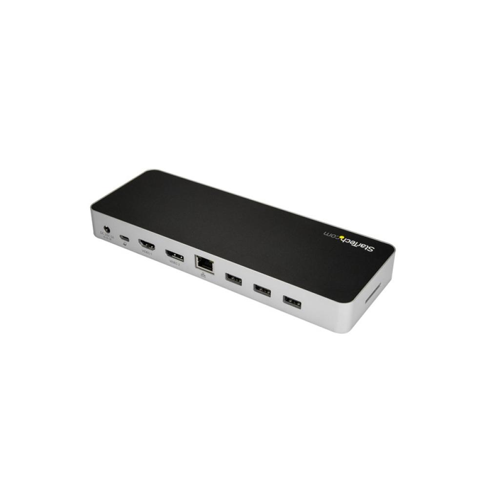 StarTech.com - Dock USB C para 2 Monitores 4K 30Hz con HDMI y DisplayPort - Entrega de Potencia 60W - SD - Hub 4x Puertos USB-A